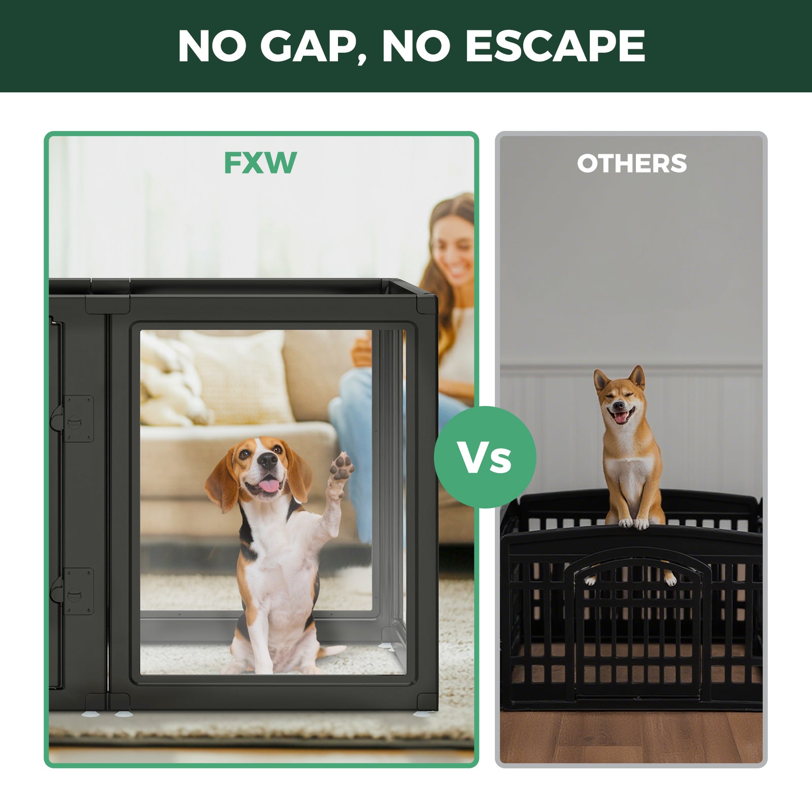 AuraSpace Acrylic Indoor Dog Playpen for Puppies and Small Dogs