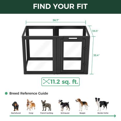 AuraSpace Acrylic Indoor Dog Playpen for Puppies and Small Dogs