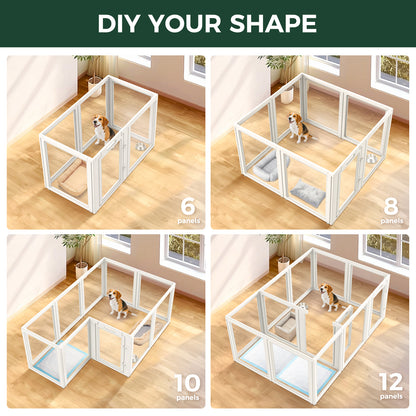 AuraSpace Acrylic Indoor Dog Playpen for Puppies and Small Dogs