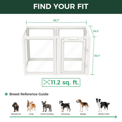 AuraSpace Acrylic Indoor Dog Playpen for Puppies and Small Dogs