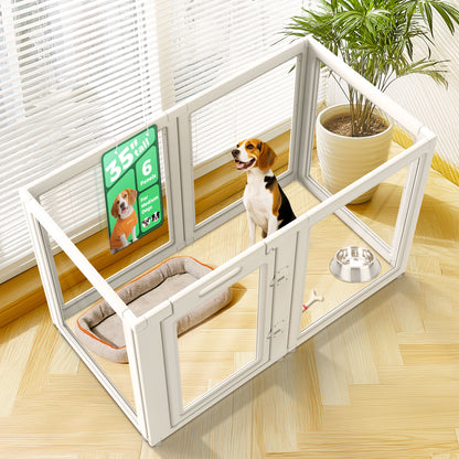 AuraSpace Acrylic Indoor Dog Playpen for Puppies and Small Dogs
