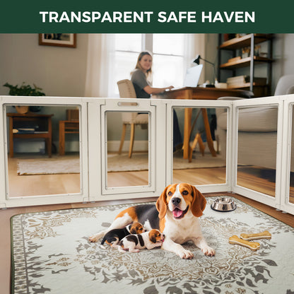 AuraSpace Acrylic Indoor Dog Playpen for Puppies and Small Dogs