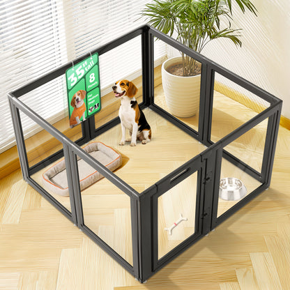 AuraSpace Acrylic Indoor Dog Playpen for Puppies and Small Dogs