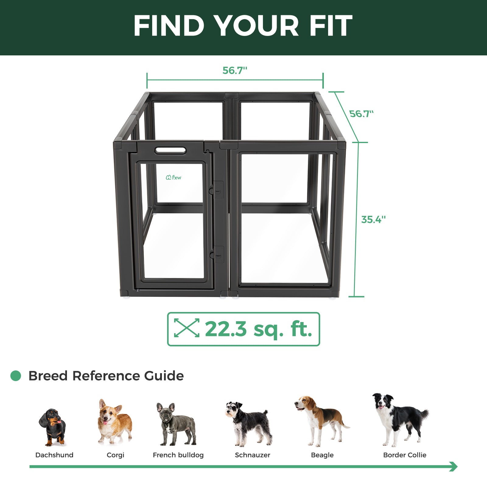 AuraSpace Acrylic Indoor Dog Playpen for Puppies and Small Dogs