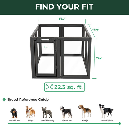 AuraSpace Acrylic Indoor Dog Playpen for Puppies and Small Dogs