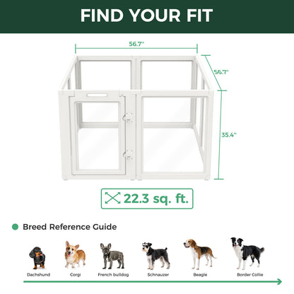 AuraSpace Acrylic Indoor Dog Playpen for Puppies and Small Dogs
