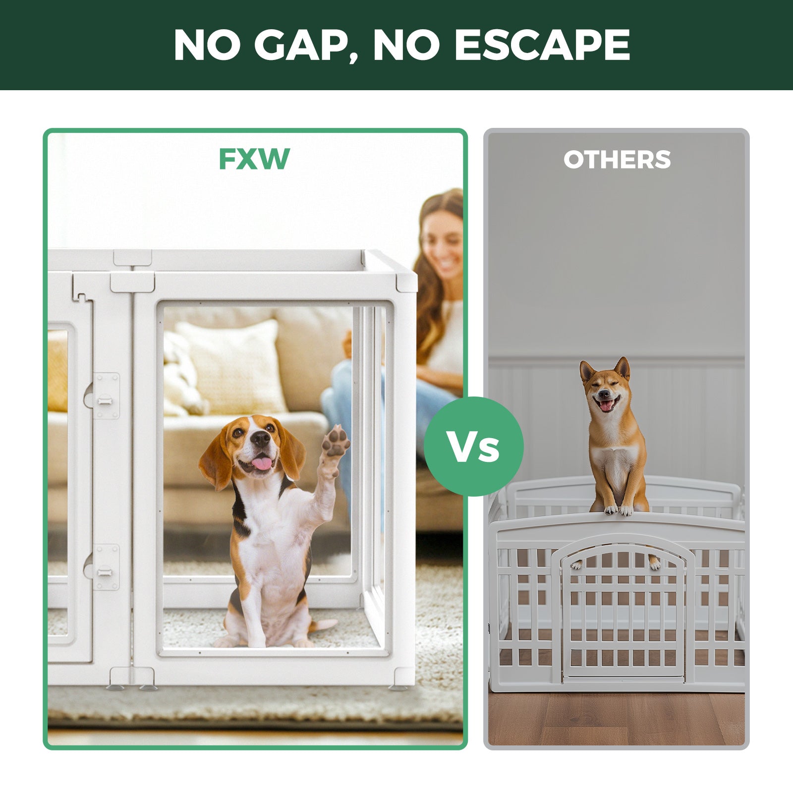 AuraSpace Acrylic Indoor Dog Playpen for Puppies and Small Dogs