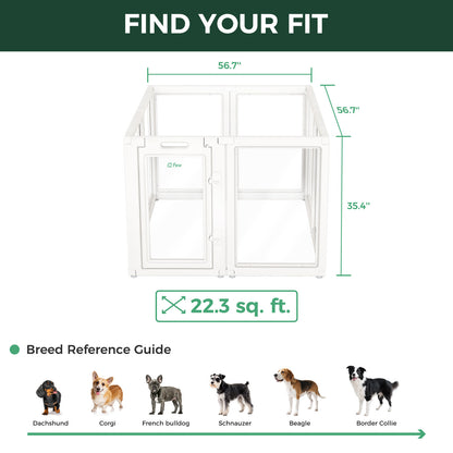 AuraSpace Acrylic Indoor Dog Playpen for Puppies and Small Dogs