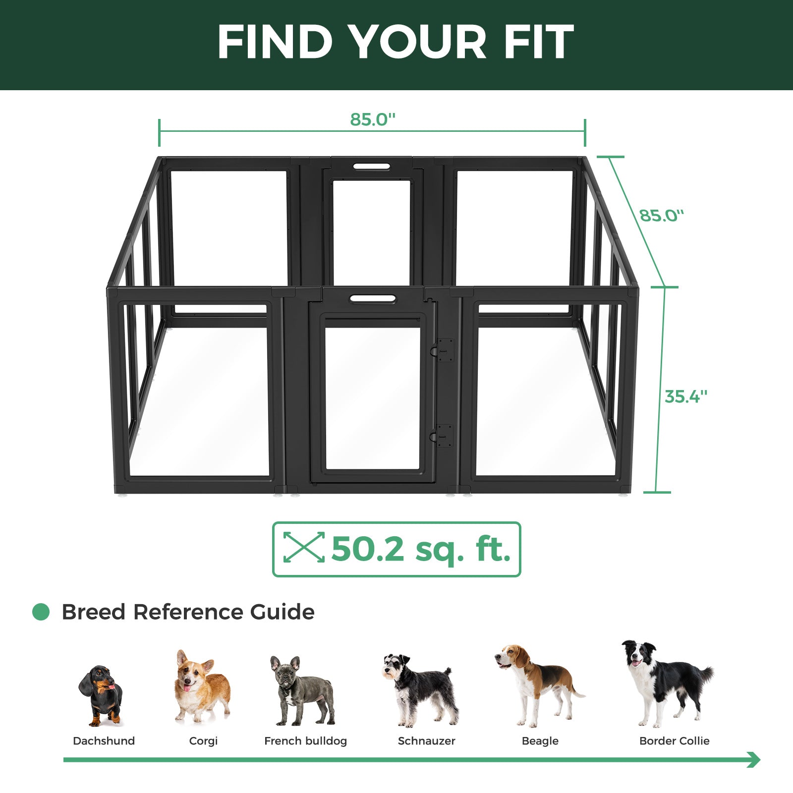 AuraSpace Acrylic Indoor Dog Playpen for Puppies and Small Dogs
