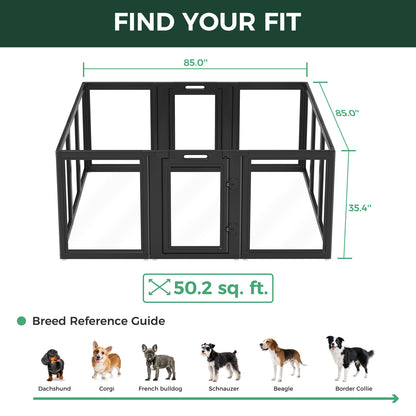 AuraSpace Acrylic Indoor Dog Playpen for Puppies and Small Dogs