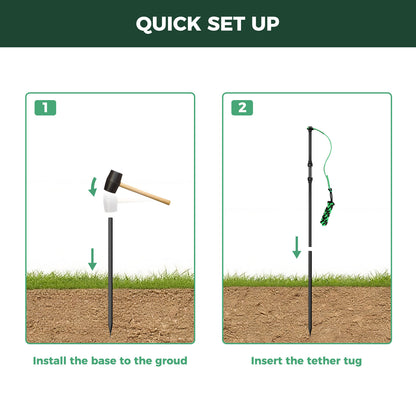 TugPal Flex Dog Tug Toy | Safe Outdoor Play with Spring-Top Rod