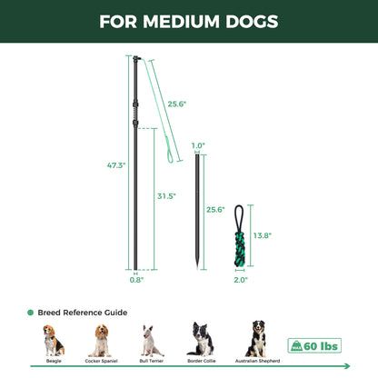 TugPal Flex Dog Tug Toy | Safe Outdoor Play with Spring-Top Rod