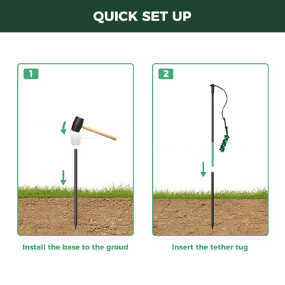 TugPal Dog Tug Toy | Hands-Free Outdoor Play with Fiberglass Rod