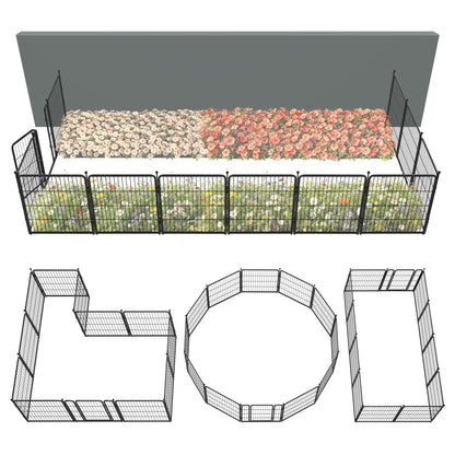 FXW Garden Fence Outdoor for The Yard - Black