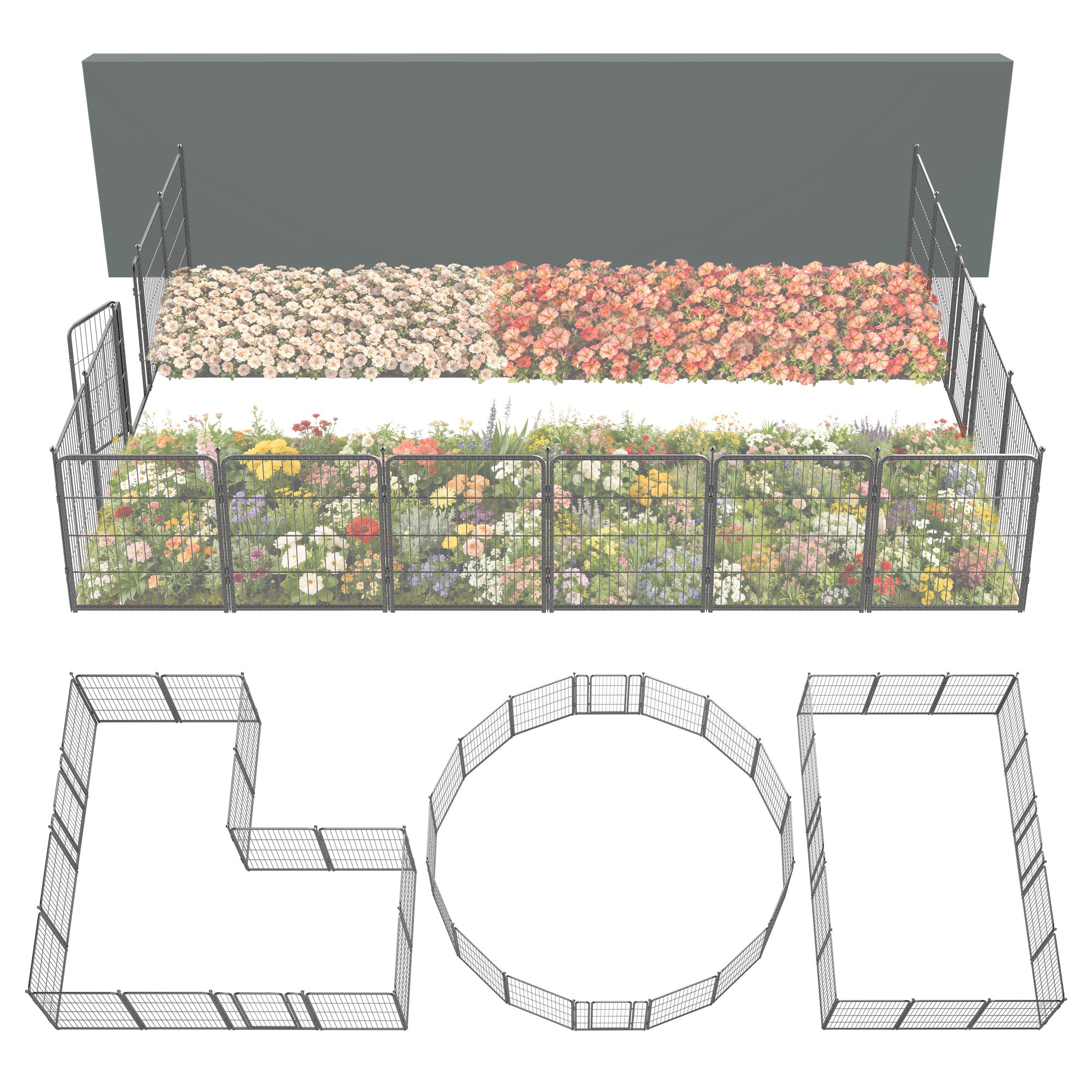 FXW Garden Fence Outdoor for The Yard - Silver