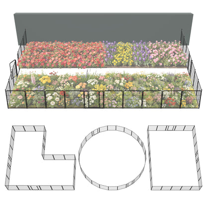 FXW Garden Fence Outdoor for The Yard - Black