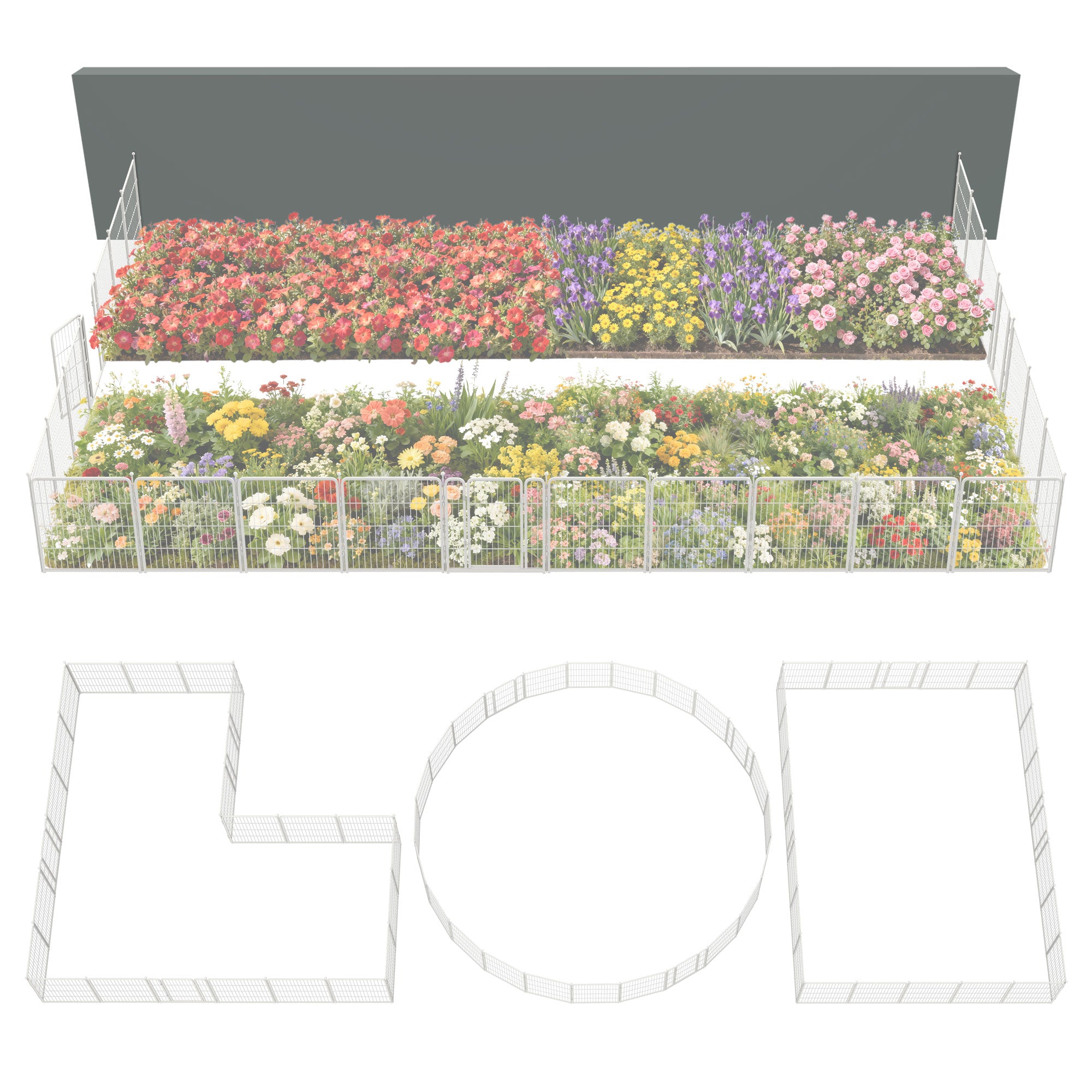 FXW Garden Fence Outdoor for The Yard - White