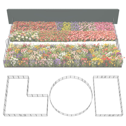 FXW Garden Fence Outdoor for The Yard - Silver