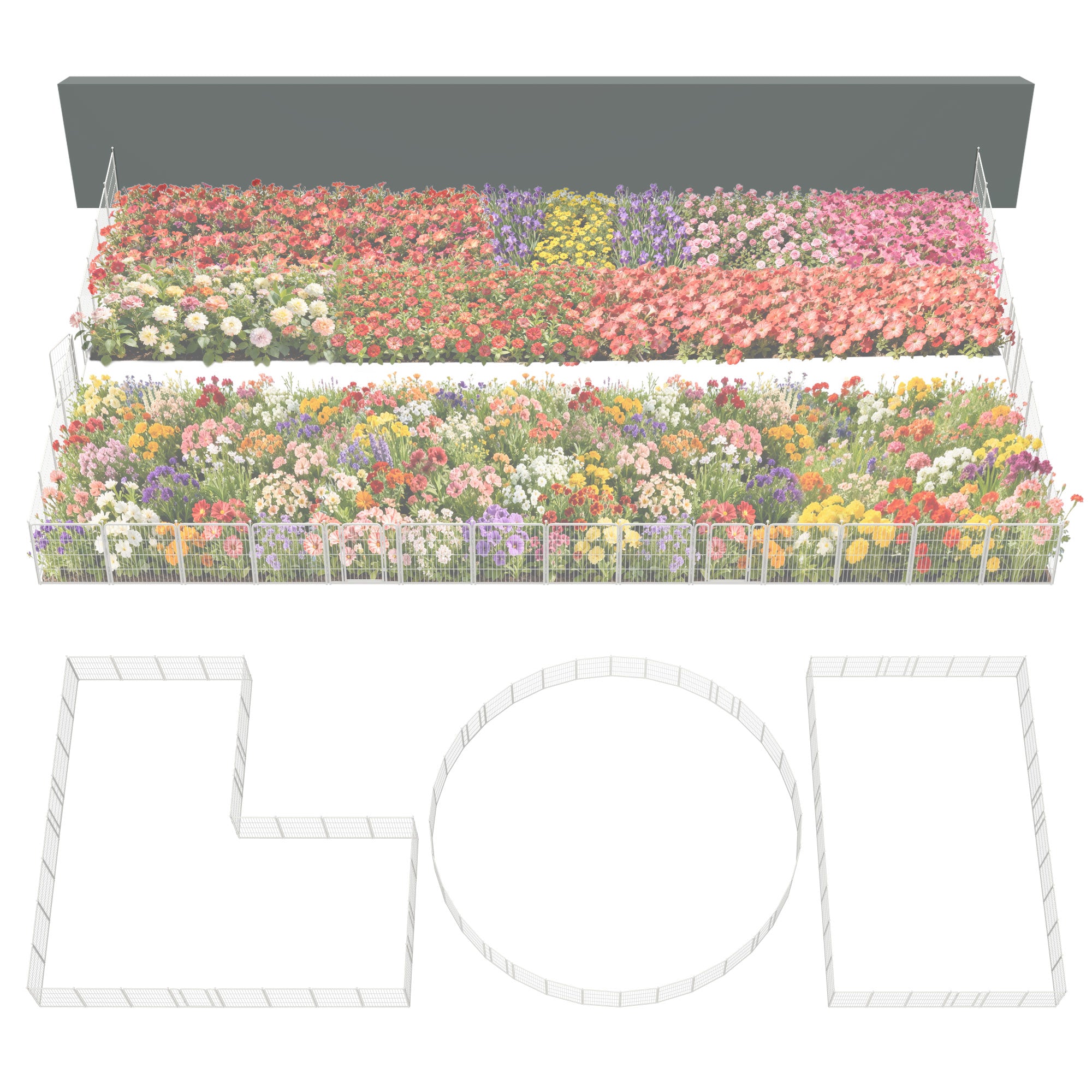 FXW Garden Fence Outdoor for The Yard - White