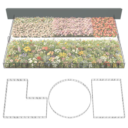 FXW Garden Fence Outdoor for The Yard - Black