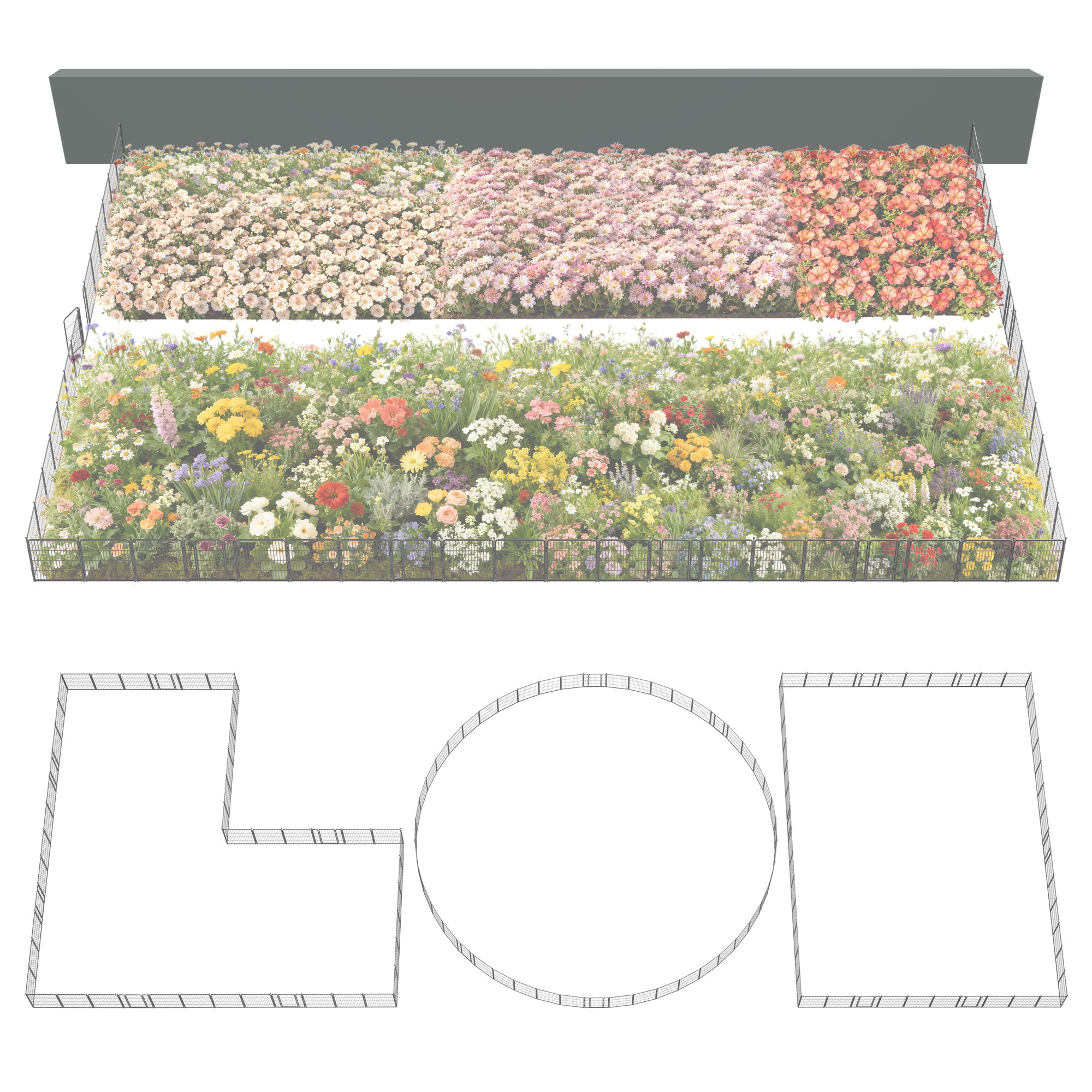 FXW Garden Fence Outdoor for The Yard - Silver