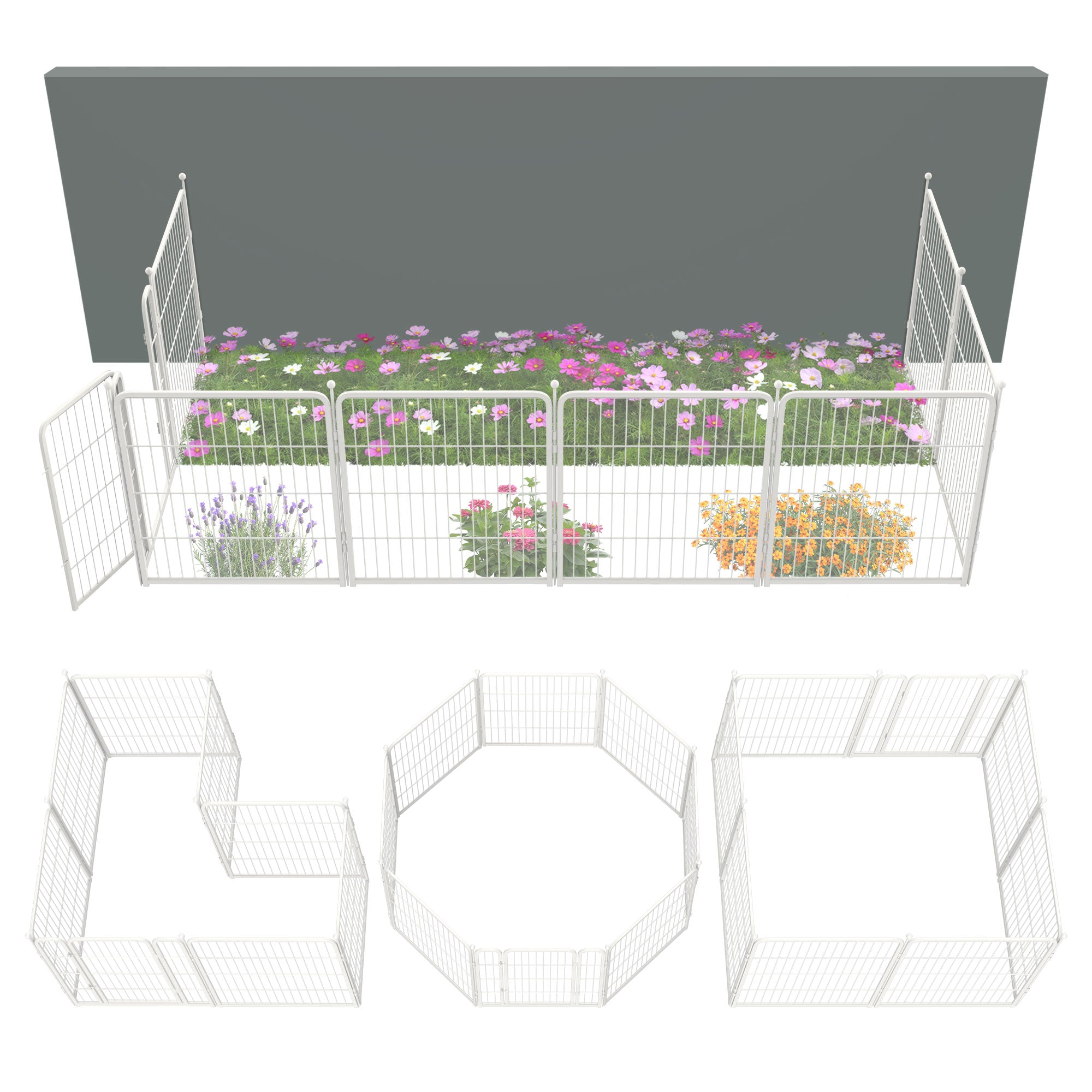 FXW Garden Fence Outdoor for The Yard - White