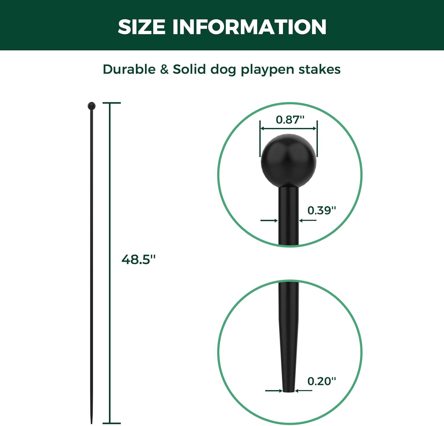 Playpen Stakes for Replacing the Metal Rods of FXW Dog Playpen FXW