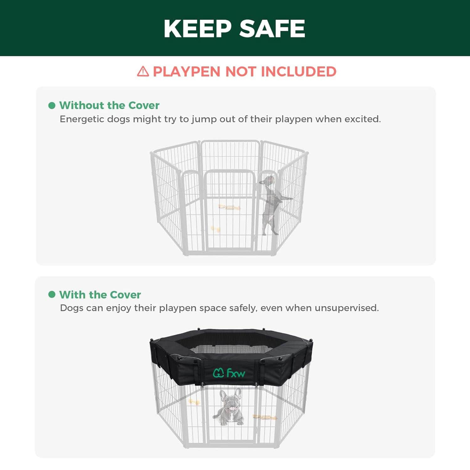Exclusive Mesh Top Dog Playpen Cover for FXW Playpens