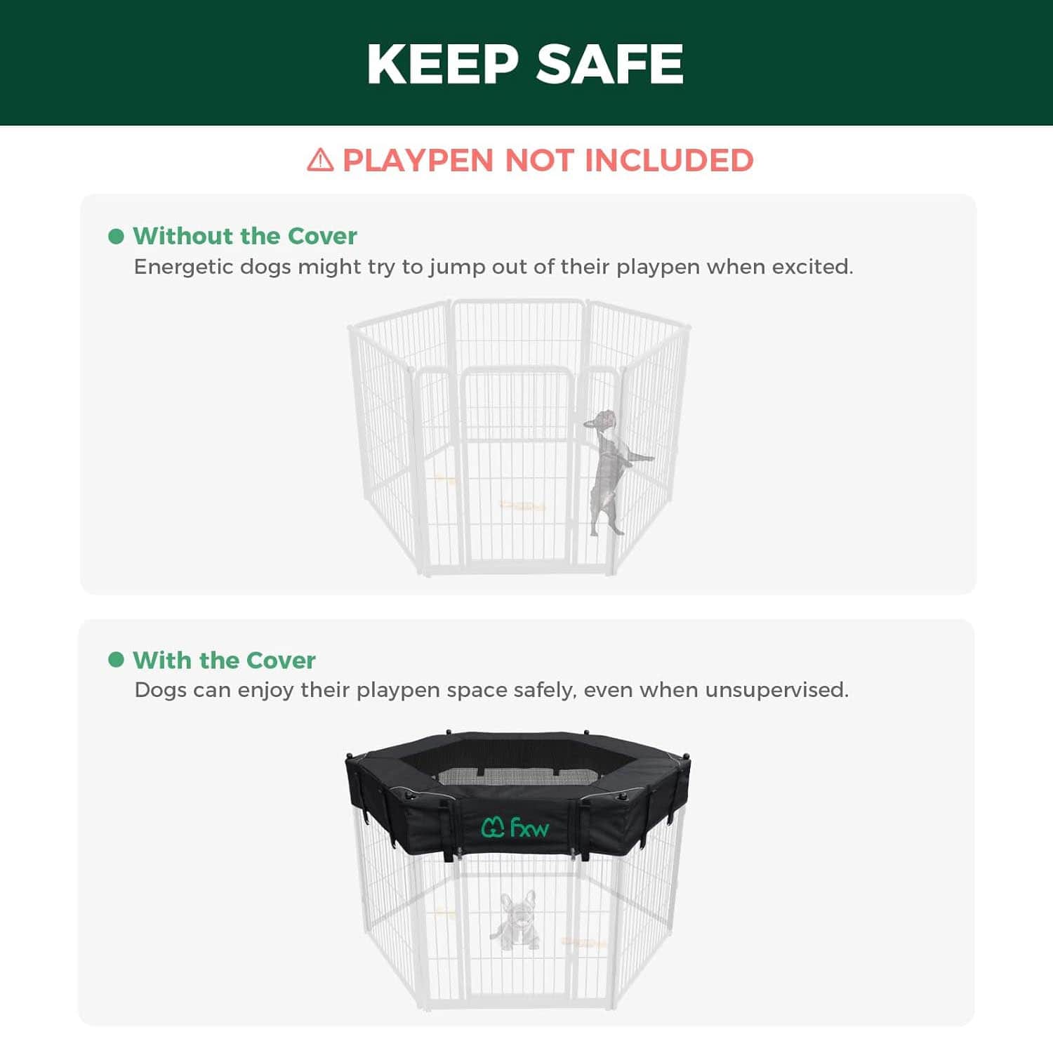 Exclusive Mesh Top Dog Playpen Cover for FXW Playpens