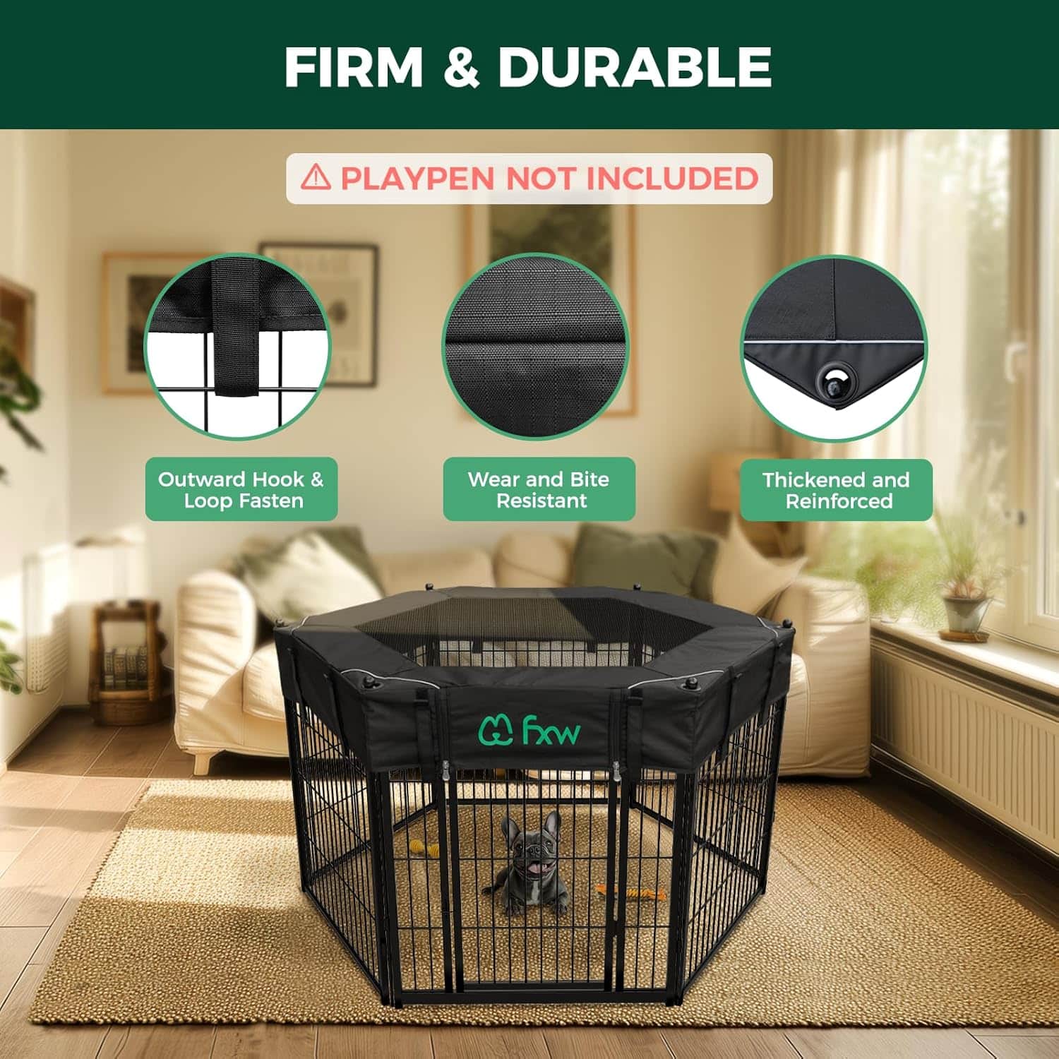 Exclusive Mesh Top Dog Playpen Cover for FXW Playpens