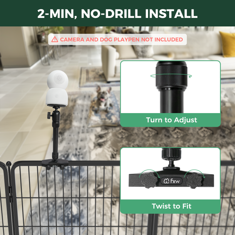 Camera Mount for FXW Playpen to Watch Your Dogs FXW