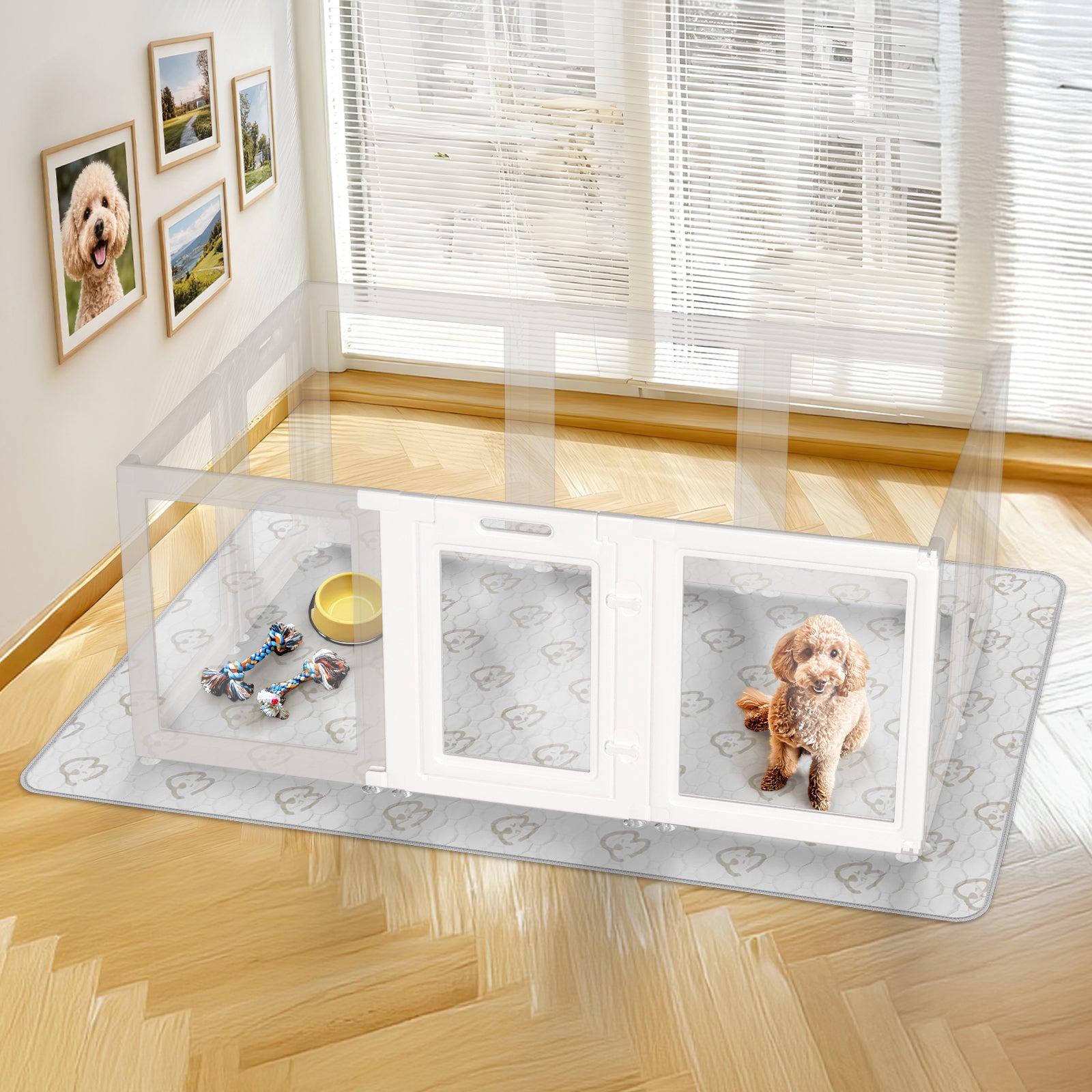 AuraSpace Acrylic Indoor Dog Playpen for Puppies and Small Dogs
