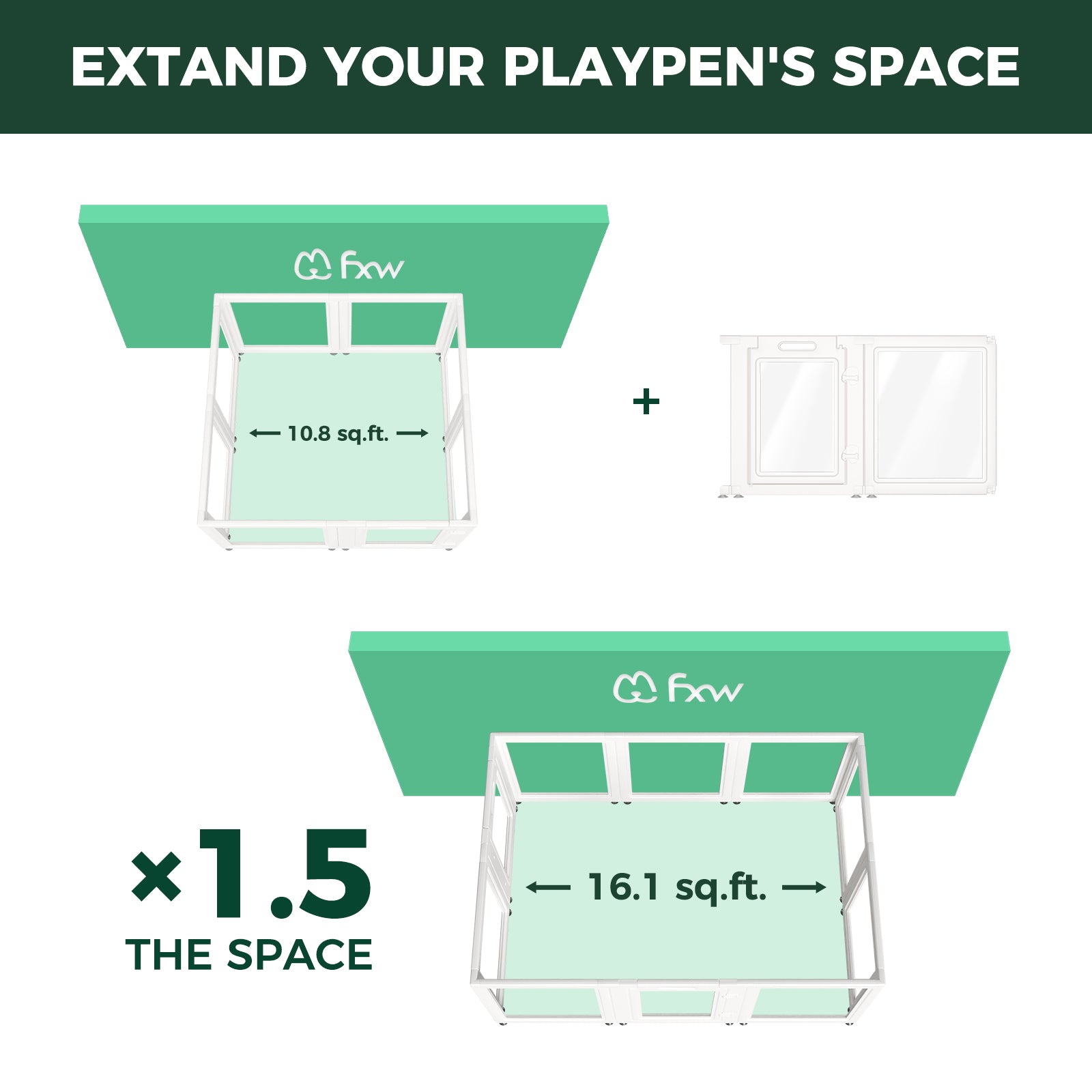 AuraSpace Acrylic Indoor Dog Playpen for Puppies and Small Dogs