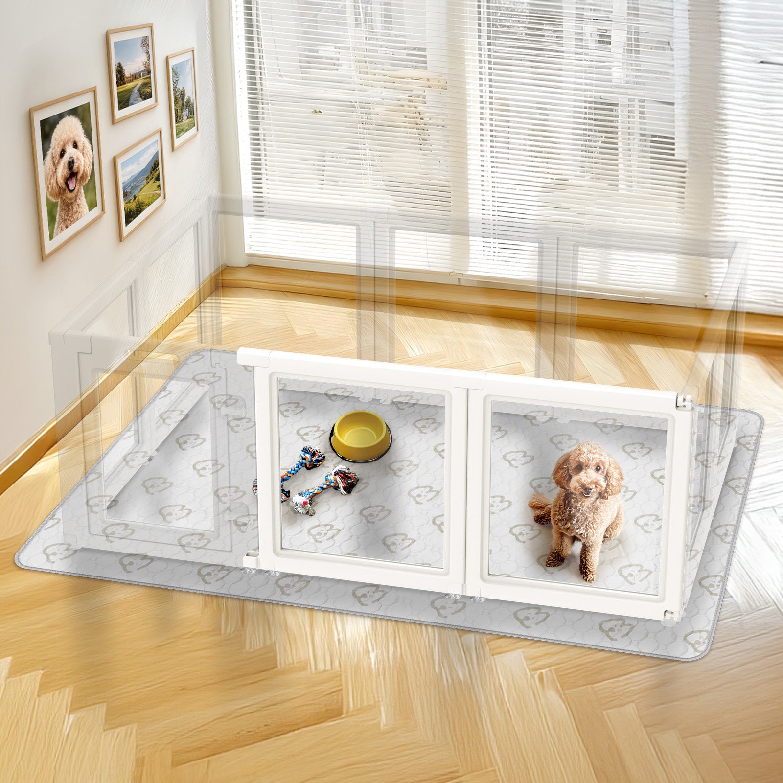 AuraSpace Acrylic Indoor Dog Playpen for Puppies and Small Dogs