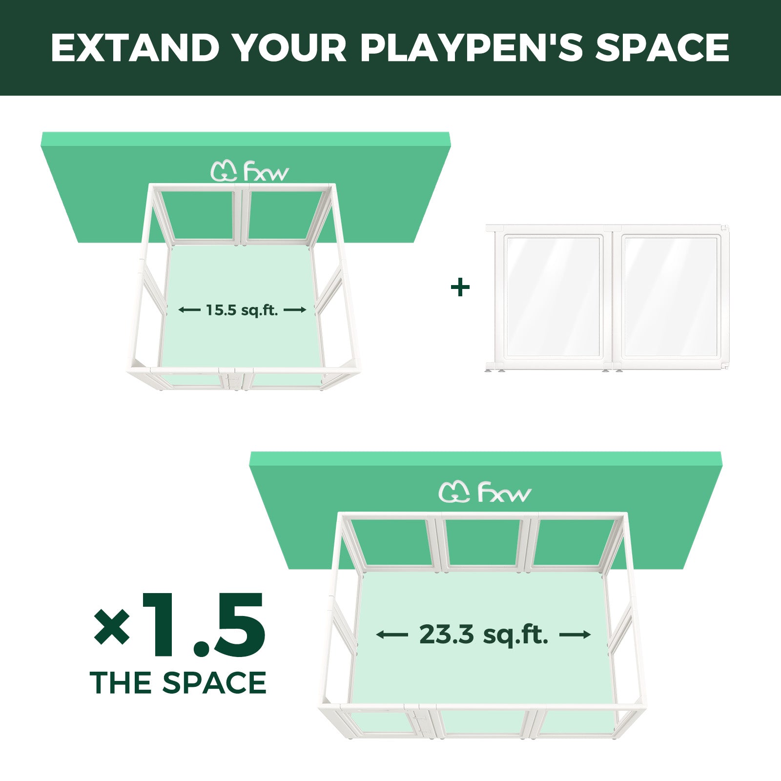 AuraSpace Acrylic Indoor Dog Playpen for Puppies and Small Dogs