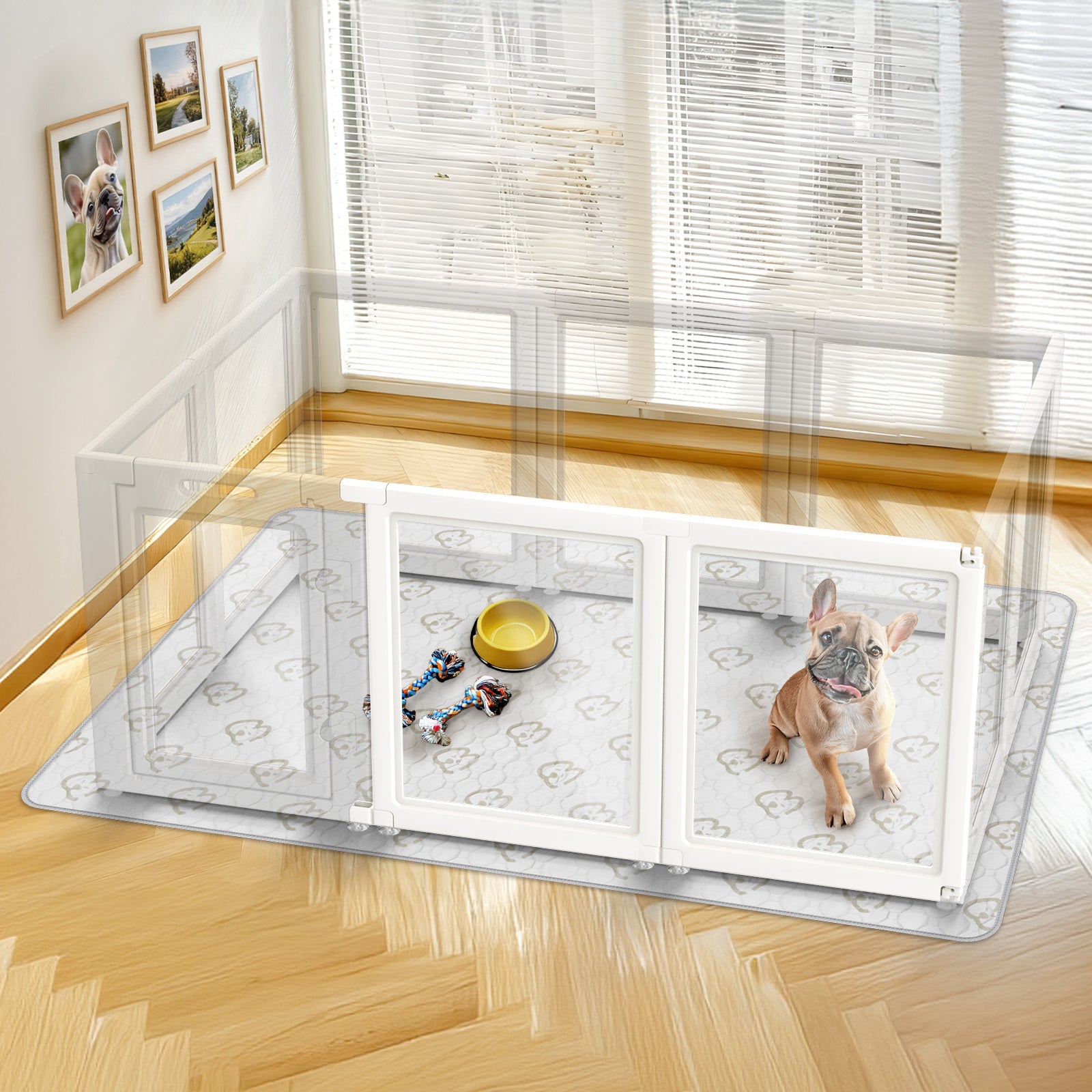 AuraSpace Acrylic Indoor Dog Playpen for Puppies and Small Dogs