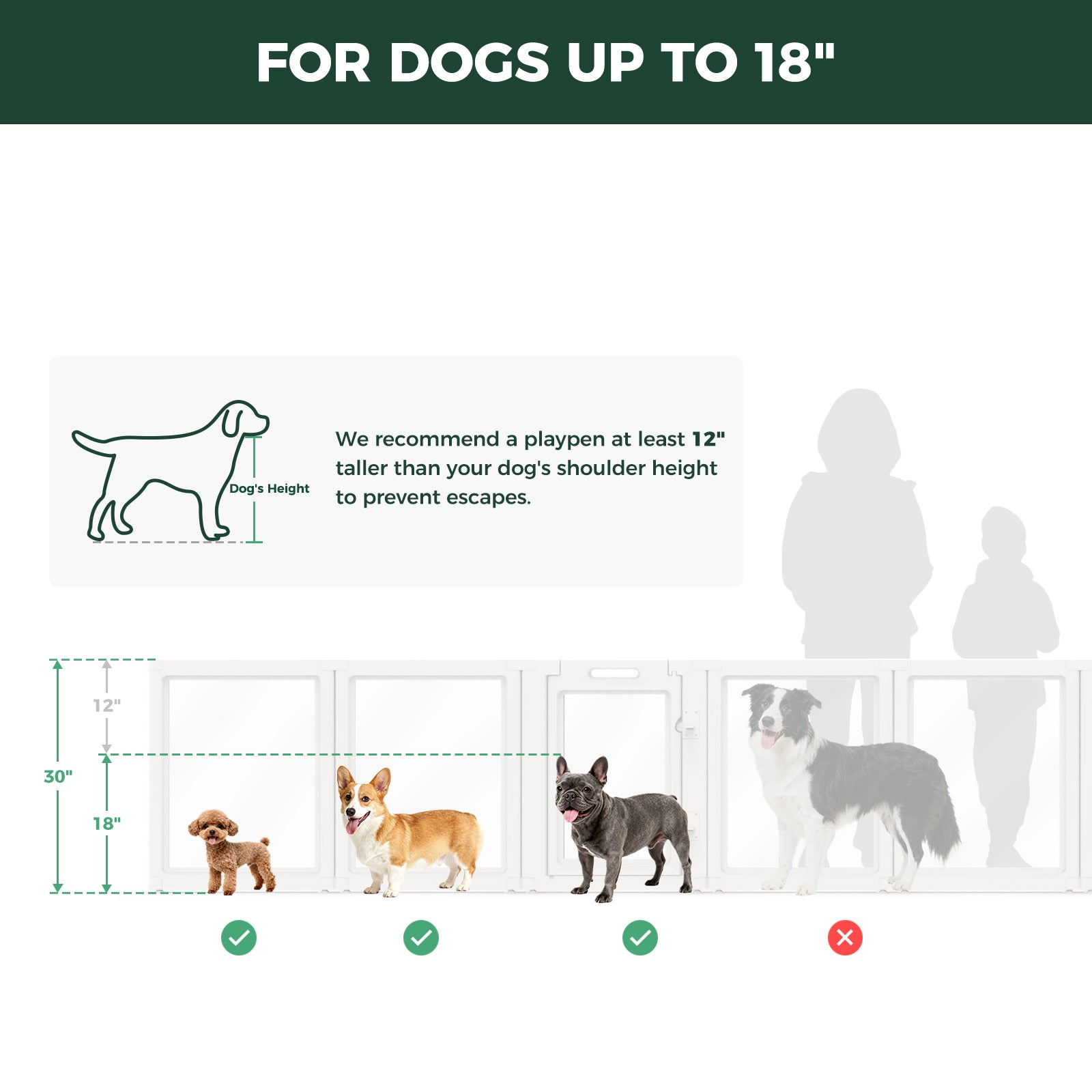 AuraSpace Acrylic Indoor Dog Playpen for Small to Medium Dogs