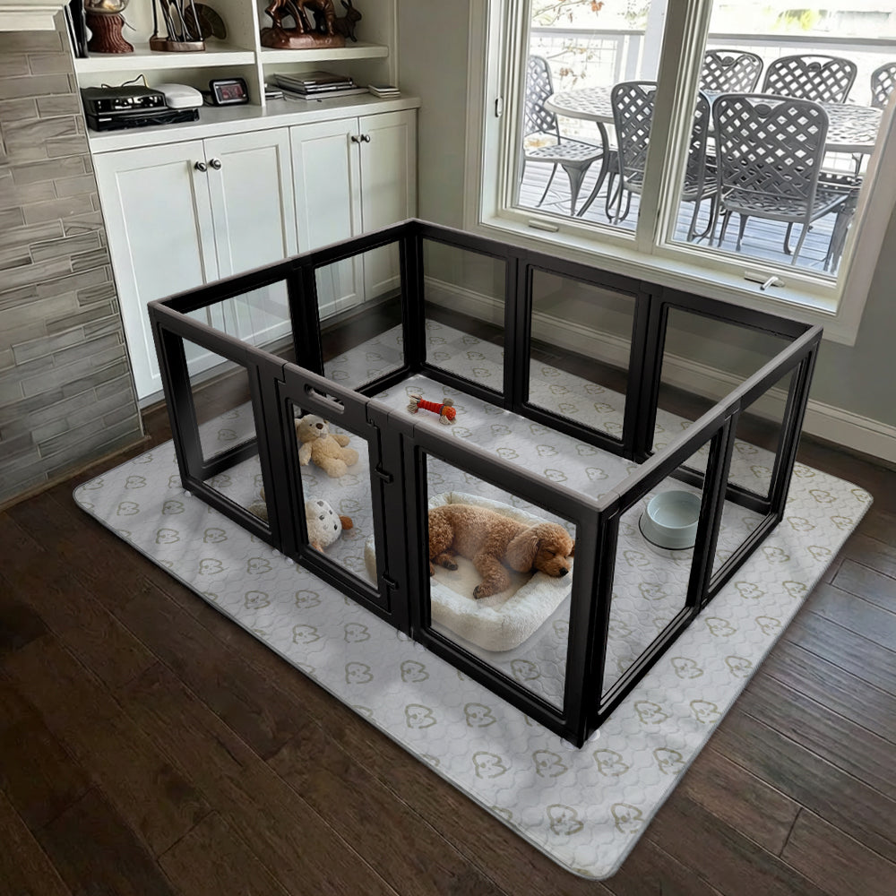 AuraSpace Acrylic Indoor Dog Playpen for Small to Medium Dogs