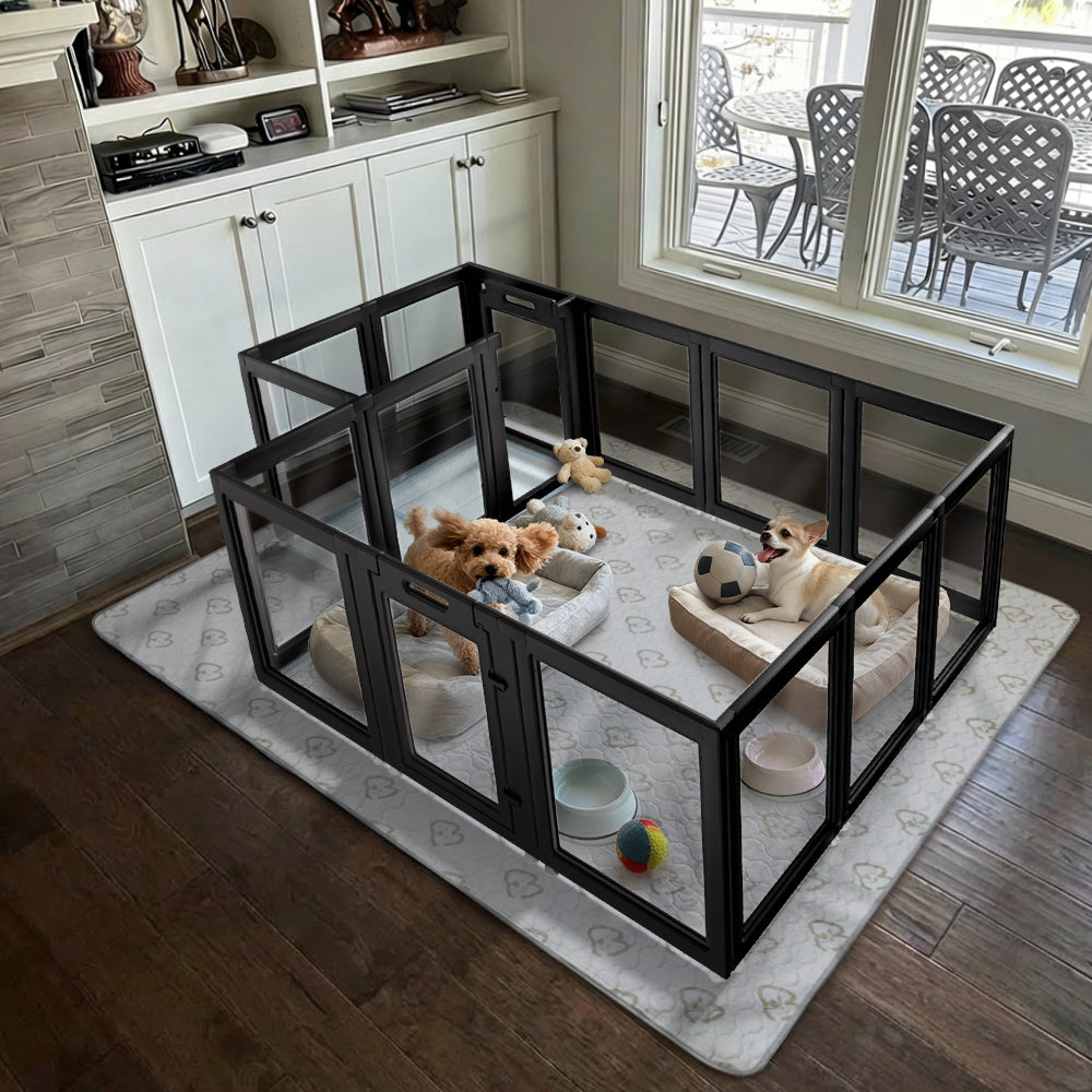 AuraSpace Acrylic Indoor Dog Playpen for Small to Medium Dogs