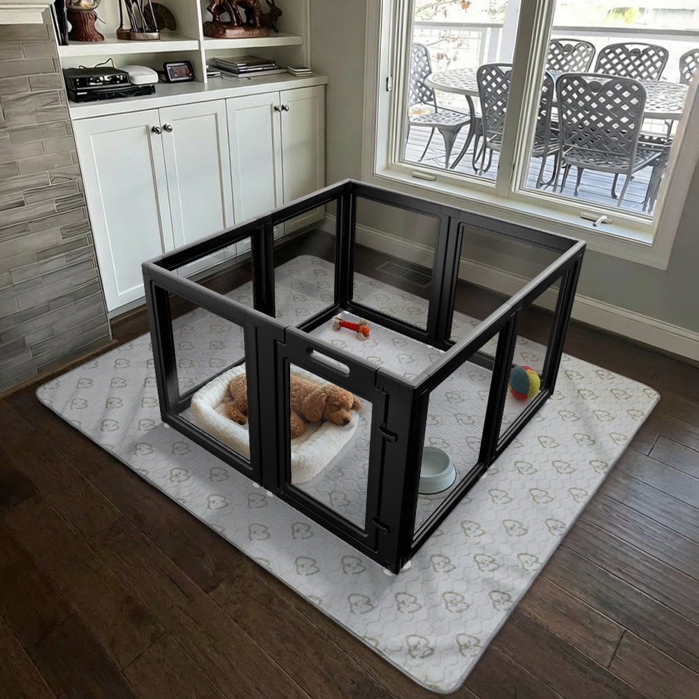AuraSpace Acrylic Indoor Dog Playpen for Small to Medium Dogs