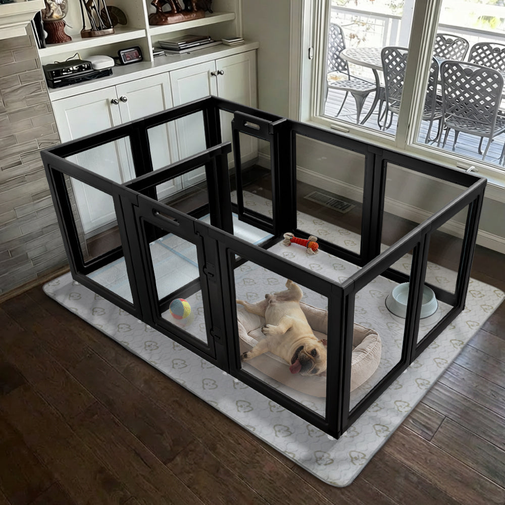 AuraSpace Acrylic Indoor Dog Playpen for Small to Medium Dogs
