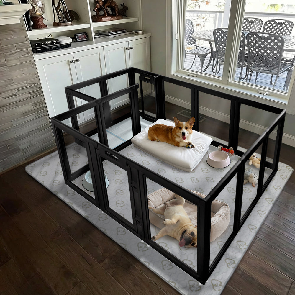 AuraSpace Acrylic Indoor Dog Playpen for Small to Medium Dogs