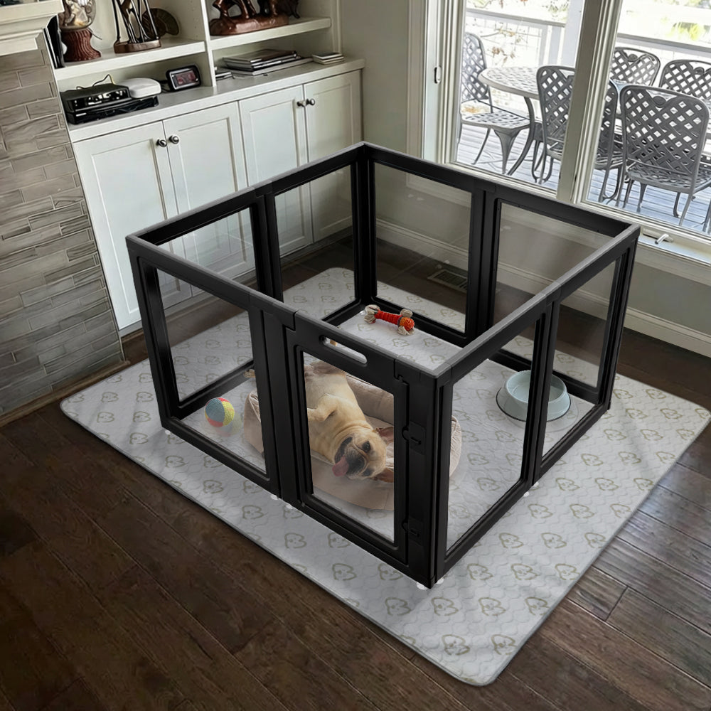 AuraSpace Acrylic Indoor Dog Playpen for Small to Medium Dogs