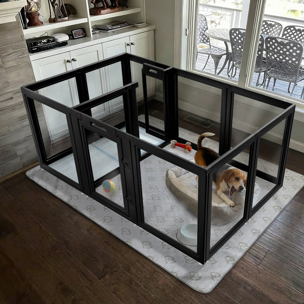 AuraSpace Acrylic Indoor Dog Playpen for Small to Medium Dogs