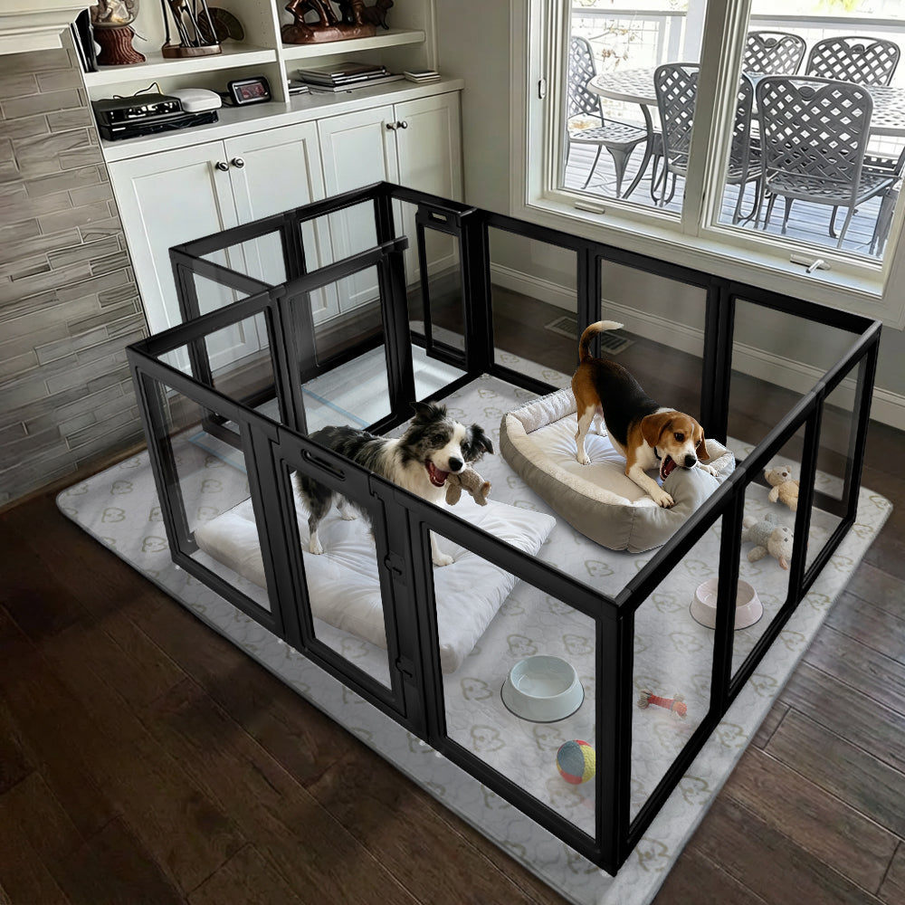 AuraSpace Acrylic Indoor Dog Playpen for Small to Medium Dogs