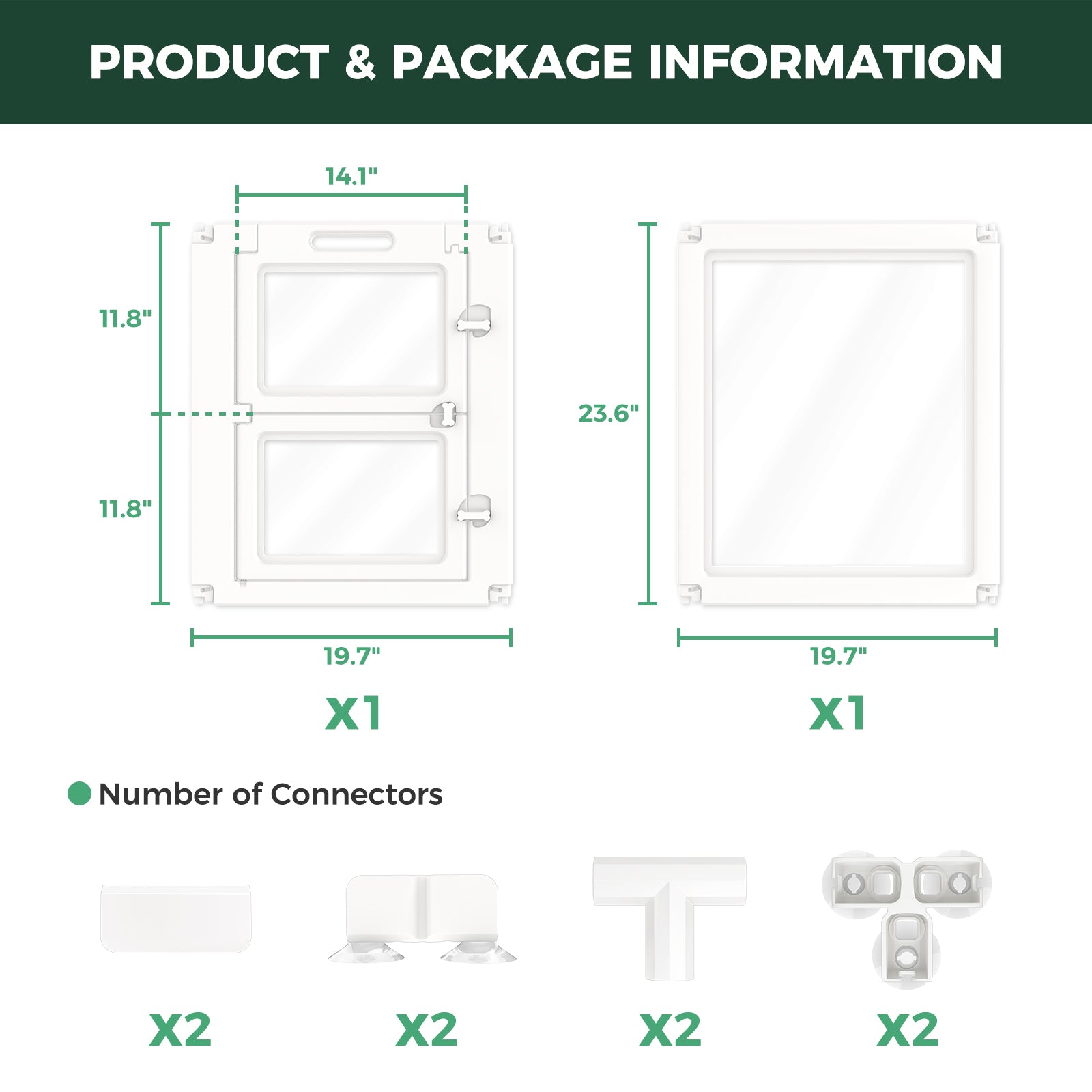 FXW AuraSpace Acrylic Indoor Whelping Box Add-On Panel Set for Newborn Puppies