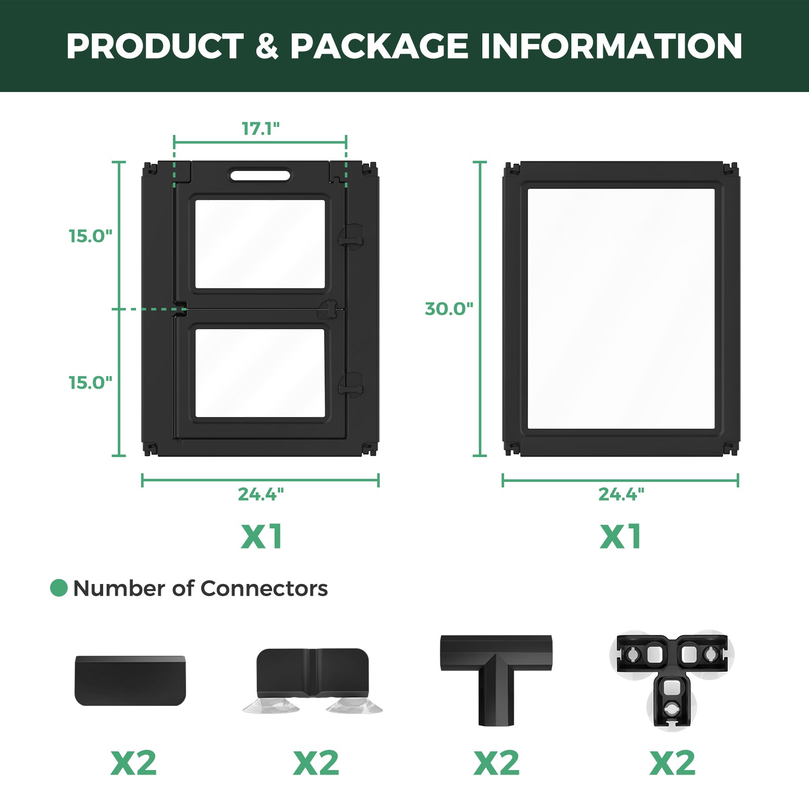 FXW AuraSpace Acrylic Indoor Whelping Box Add-On Panel Set for Newborn Puppies