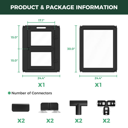 FXW AuraSpace Acrylic Indoor Whelping Box Add-On Panel Set for Newborn Puppies