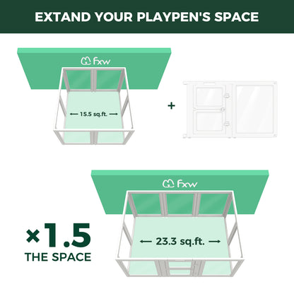FXW AuraSpace Acrylic Indoor Whelping Box Add-On Panel Set for Newborn Puppies