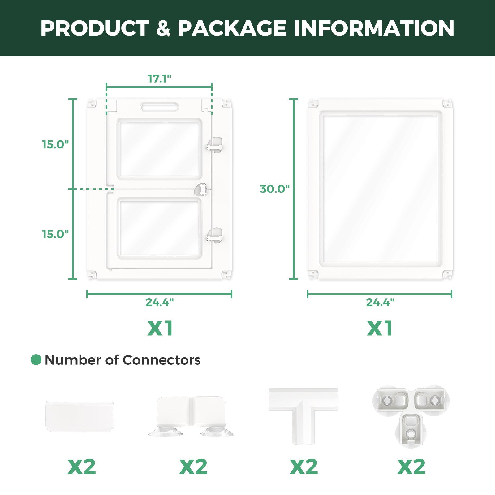 FXW AuraSpace Acrylic Indoor Whelping Box Add-On Panel Set for Newborn Puppies